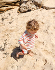 Grown - Knitted Terry Shorts - Dune/Rosso