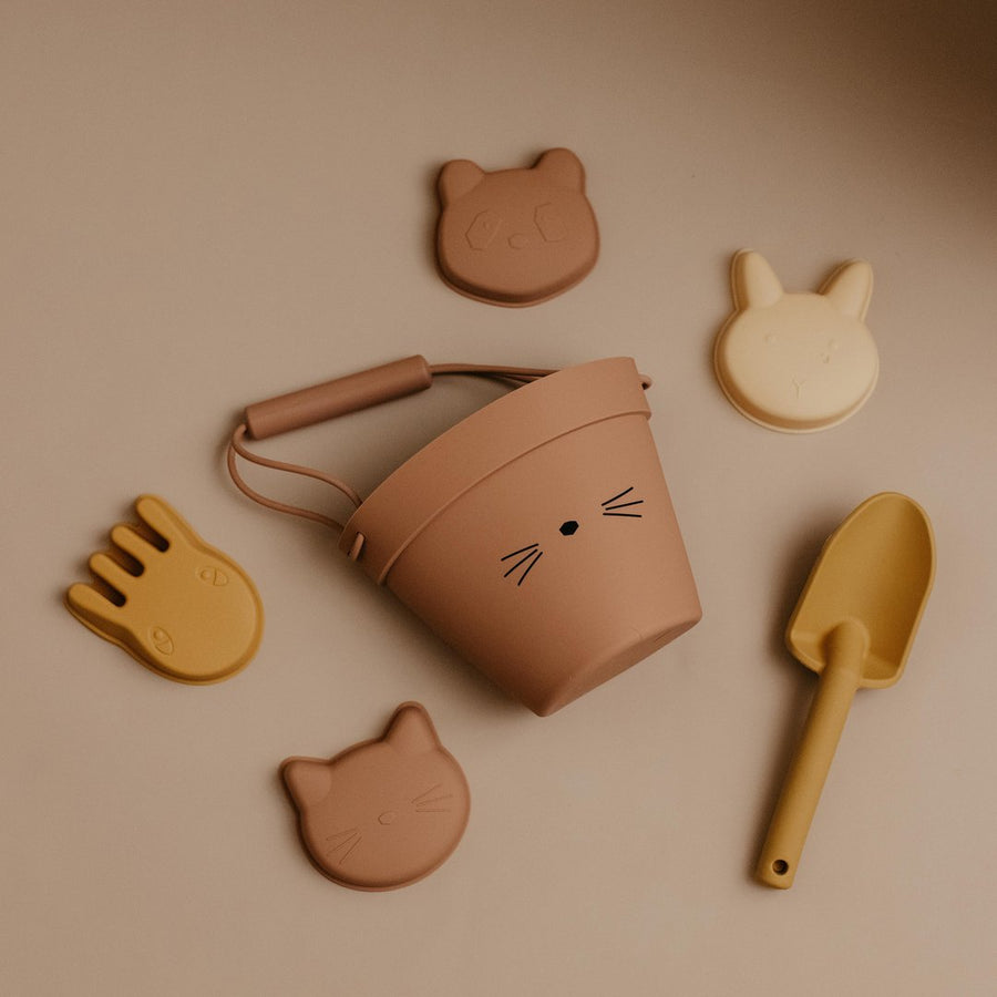 Bucket & Toys Set - Pink Cat