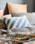 Castle Blue Stripe Lumber Velvet Cushion