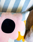Castle Blue Stripe Lumber Velvet Cushion