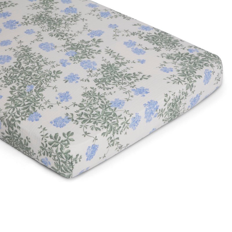 Garbo&amp;Friends Plumbago Muslin Fitted Sheet Cot