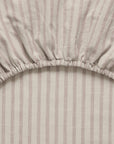 Garbo&Friends Stripe Mauve Muslin Fitted Sheet Single