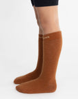Nooan Possum Merino Wool HUKA JUNIOR Socks Leather Brown