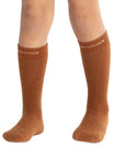 Nooan Possum Merino Wool HUKA JUNIOR Socks Leather Brown