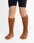 Nooan Possum Merino Wool HUKA JUNIOR Socks Leather Brown