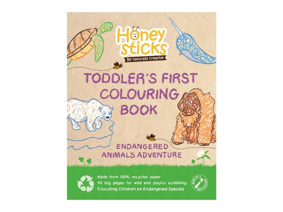 Honeysticks Toddlers First Colouring Book - An Endangered Animals Adventure