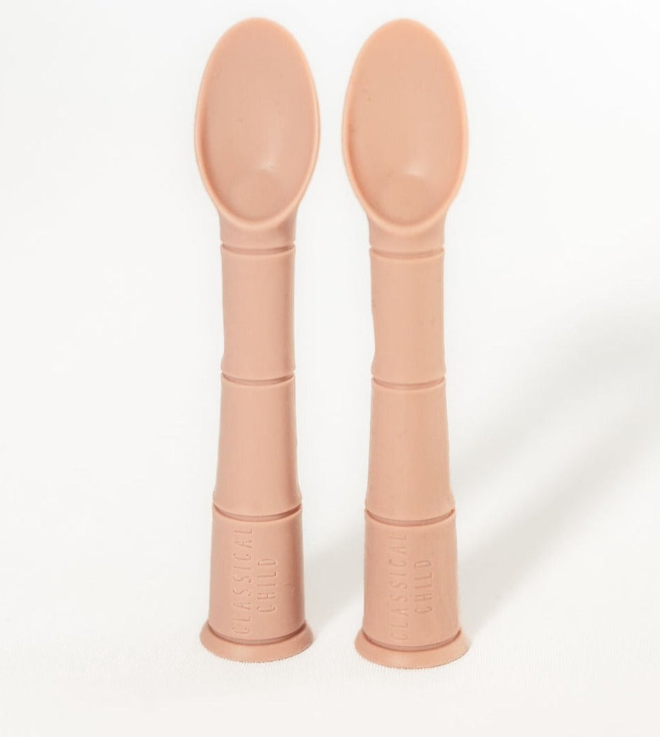 Blush Silicone Beginner Baby Spoon 2 Pack