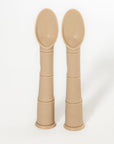 Linen Silicone Beginner Baby Spoon 2 Pack