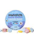 Honeysticks Bath Drops Colour Magic packaging with colorful bath bombs on a white background