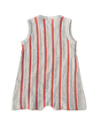 Grown - Knitted Terry Striped Romper - Dune/Rosso
