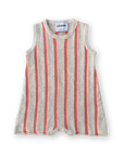 Grown - Knitted Terry Striped Romper - Dune/Rosso