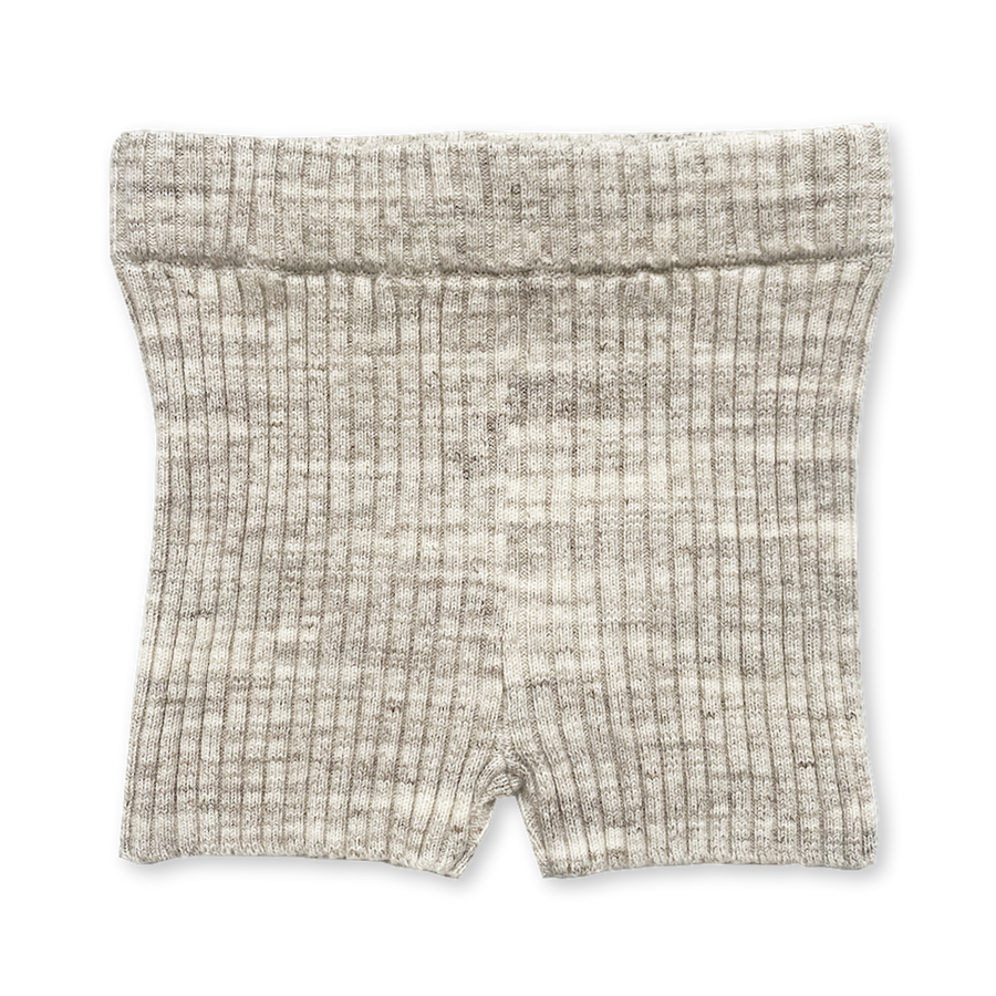Grown Knitted Rib Bike Shorts - Wheat