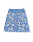 Grown Wild Flower Knit Skirt - Sky