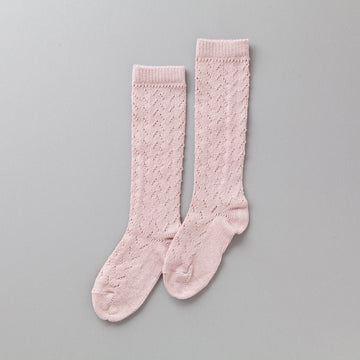 Warm Crochet Socks Dusty Rose