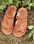 Young Soles Pearl Leather Sandal Chestnut