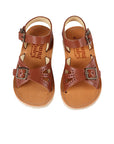Young Soles Pearl Leather Sandal Chestnut