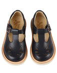 Young Soles Rosie T-Bar Leather Shoe Black