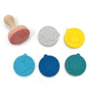 Silicone &amp; Beech Stamp Toy