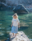 Grown Wild Flower Knit Skirt - Sky