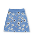 Grown Wild Flower Knit Skirt - Sky