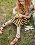 Young Soles Pearl Leather Sandal Chestnut