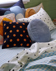 Castle Penny Round Cushion Dusty Blue