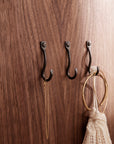 FERM LIVING Curvature Hooks, Black Brass (Set of 3)