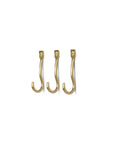 FERM LIVING Curvature Hooks, Black Brass (Set of 3)