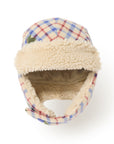 Garbo&Friends Fleece Aviator Hat Mulberry Check