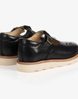 Young Soles Rosie T-Bar Leather Shoe Black
