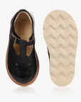 Young Soles Rosie T-Bar Leather Shoe Black