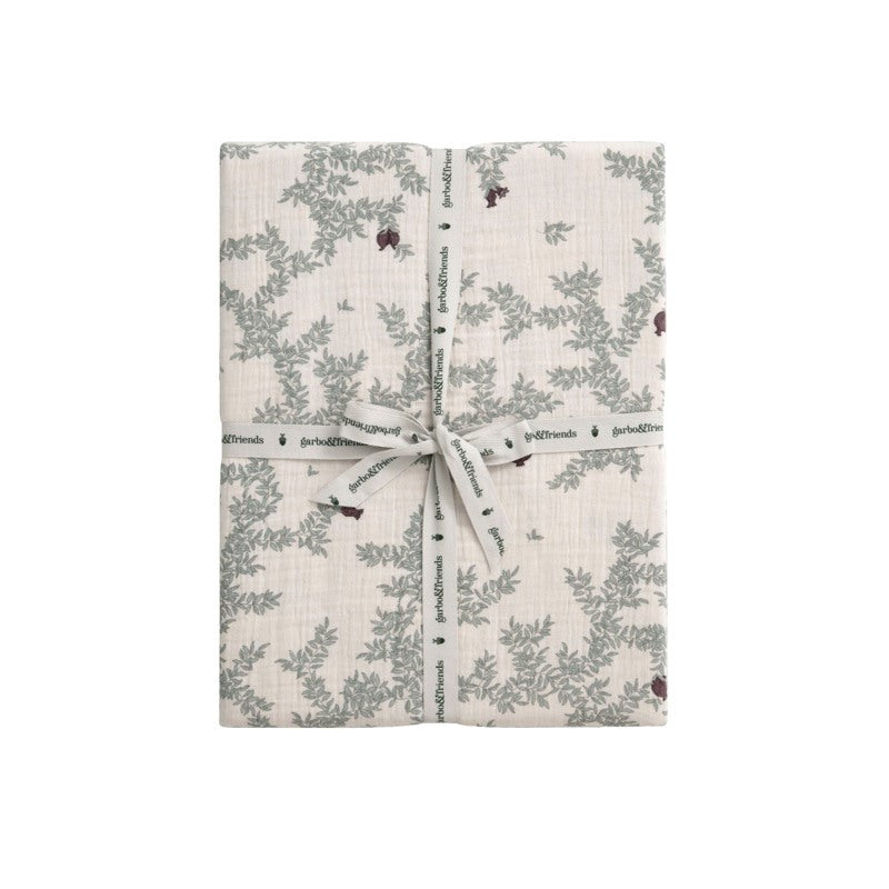 Garbo&amp;Friends Pomegranate Muslin Fitted Sheet Single