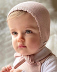 Dusky Rose Moss Stitch Cotton Bonnet