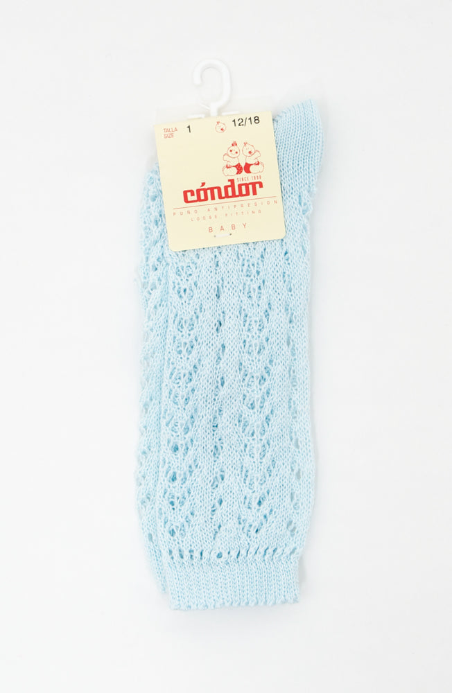 Baby Blue Long Lace Socks | Condor