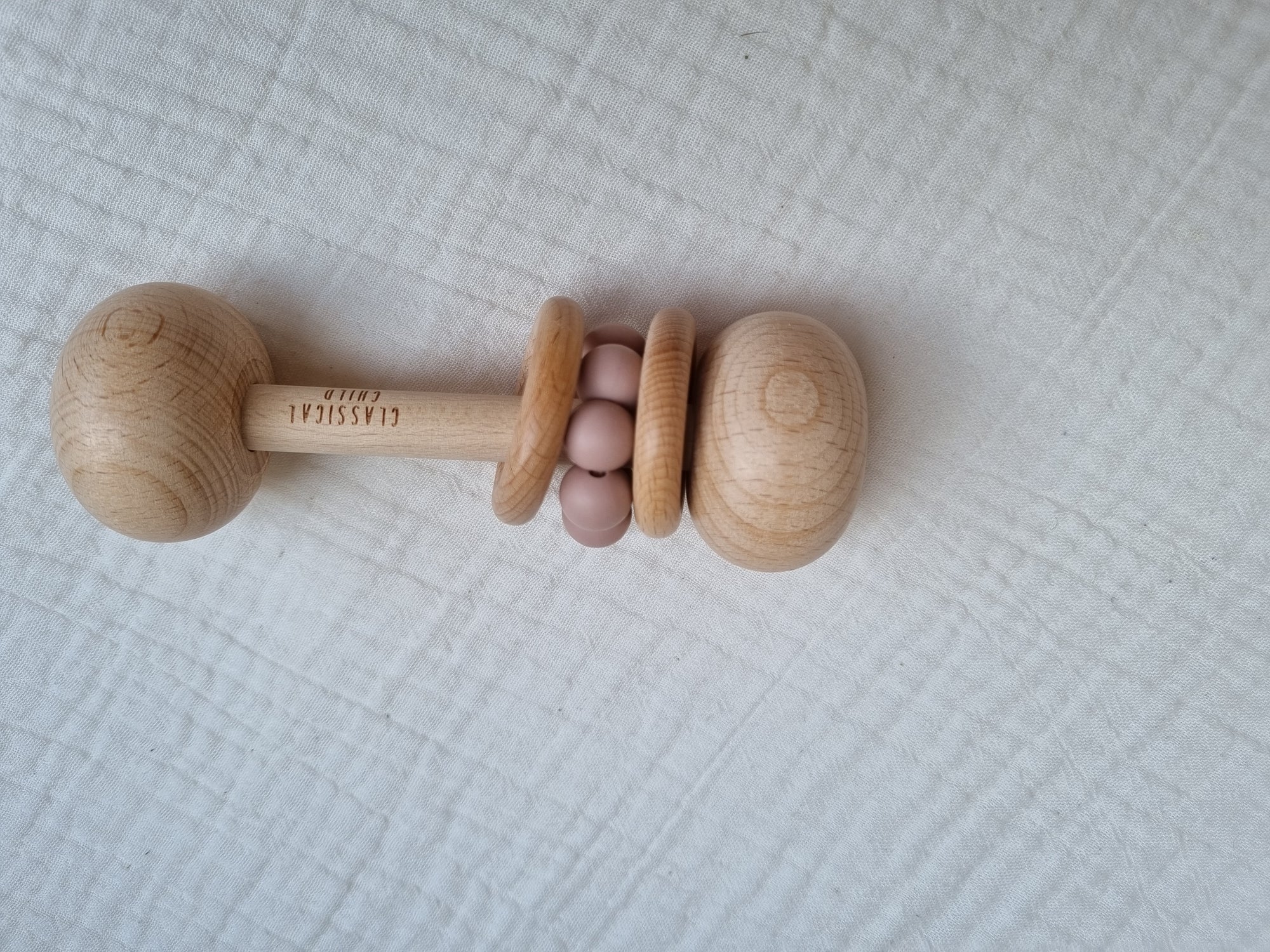 Beech &amp; Silicone Rattle