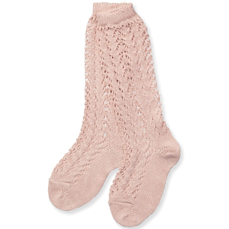 Old Rose Long Open Lace Socks | Condor