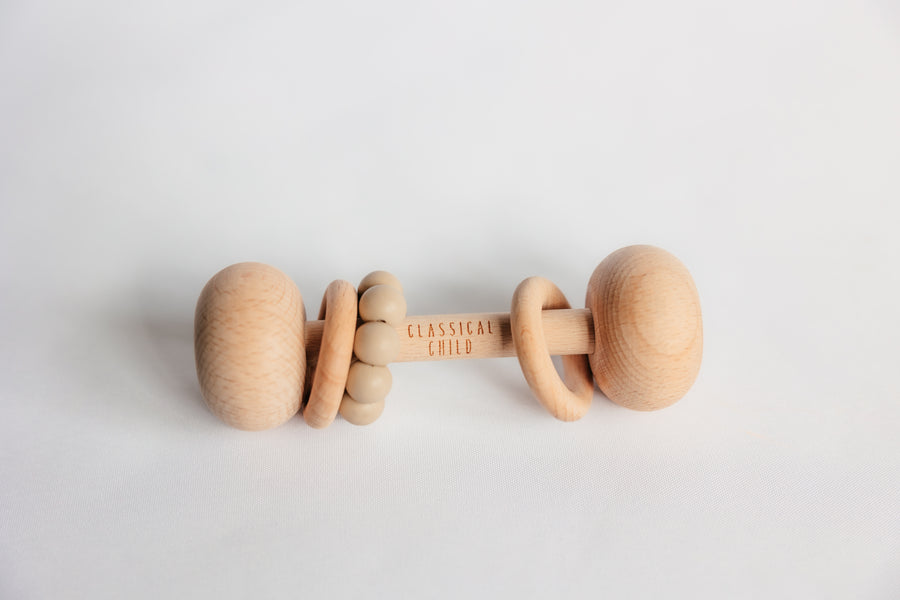 Beech & Silicone Rattle