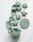 Sage Green 12 Piece Beach Bucket & Toys Set