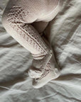 Openwork Side Tights Linen