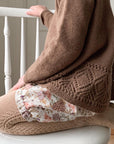 Openwork Side Warm Tights Camel
