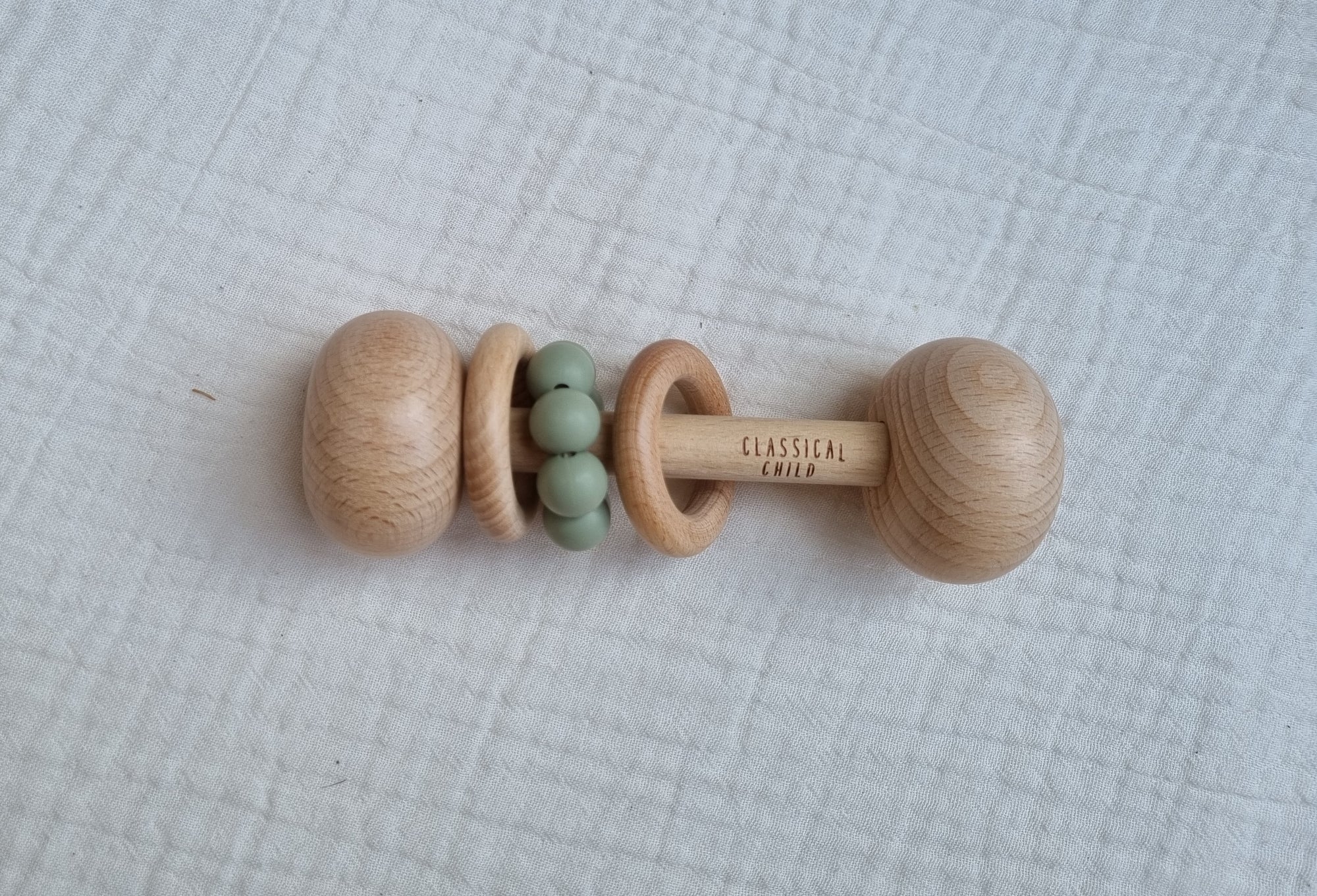 Beech &amp; Silicone Rattle Sage