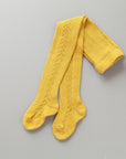Openwork Side Warm Tights Mustard | Condor