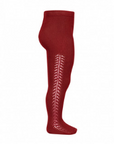 **PRE ORDER** Openwork Side Warm Tights Ruby | Condor
