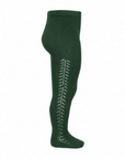**PRE ORDER** Openwork Side Warm Tights Bottle Green | Condor