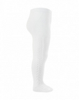 **PRE ORDER** Openwork Side Warm Tights White | Condor