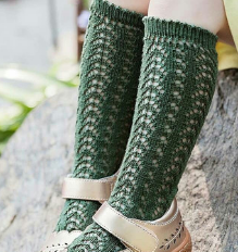** PRE ORDER** Forest Green Long Lace Socks | Condor