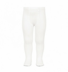 White Ribbed Tights