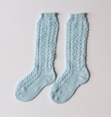 Baby Blue Long Lace Socks | Condor