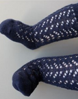 Navy Long Open Lace Socks | Condor
