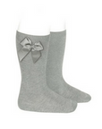 High Socks with Bow Aluminium